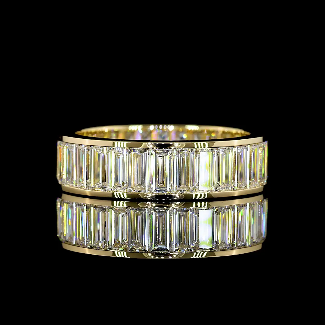 6.36 Cts 14k Yellow Gold Baguette Shape Eternity Band Eternity Band