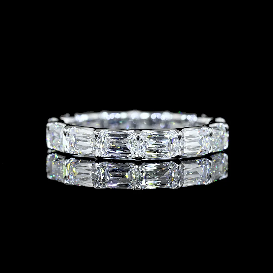 2.75 Cts 14k White Gold Radiant Modified Shape Eternity Band Eternity Band