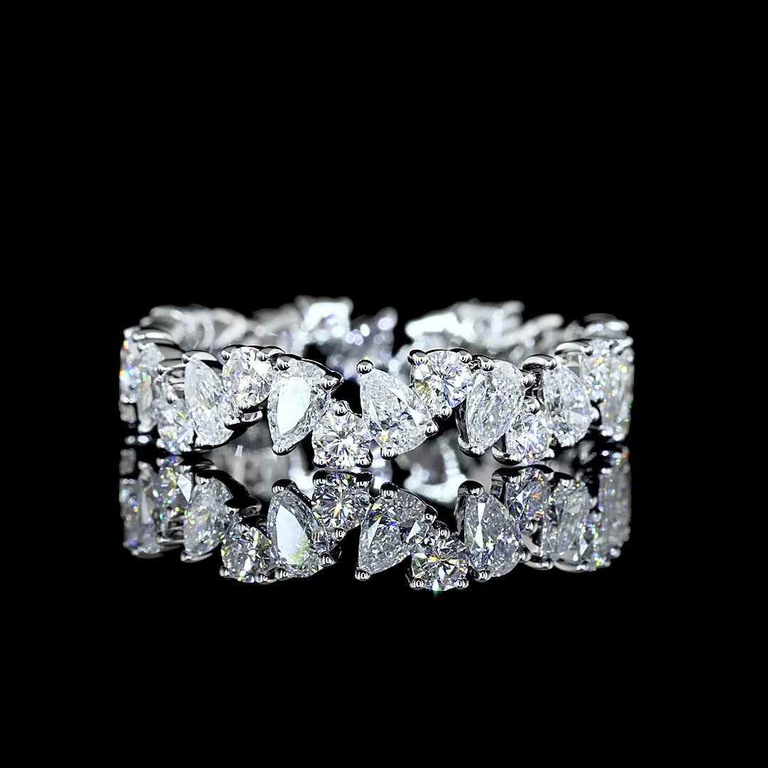 1.88 Cts 14k White Gold Mix Shape Eternity Band Eternity Band