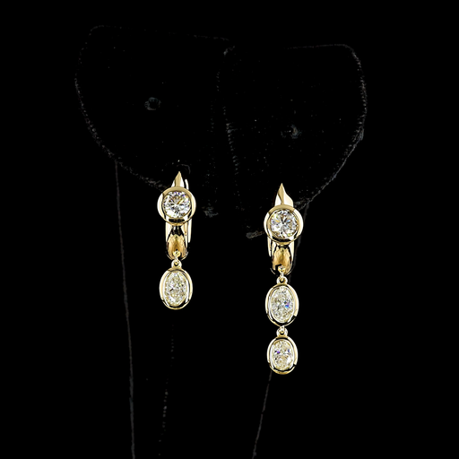 [ER14YHGRD150B] 1.69 Cts 14k Yellow Gold Round Shape Hanging Earring