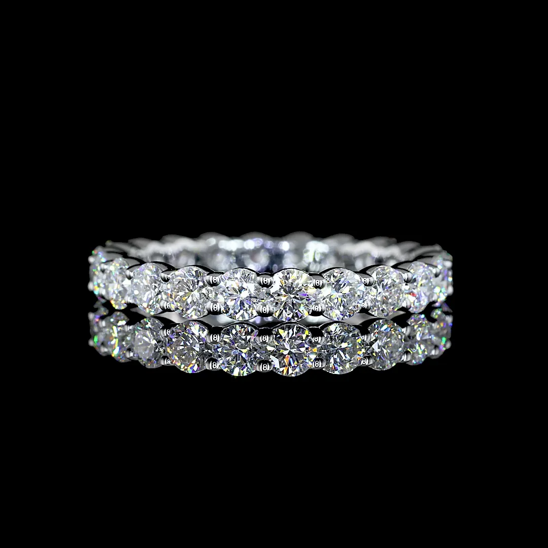 1.37 Cts 18k White Gold Round Shape Eternity Band Eternity Band