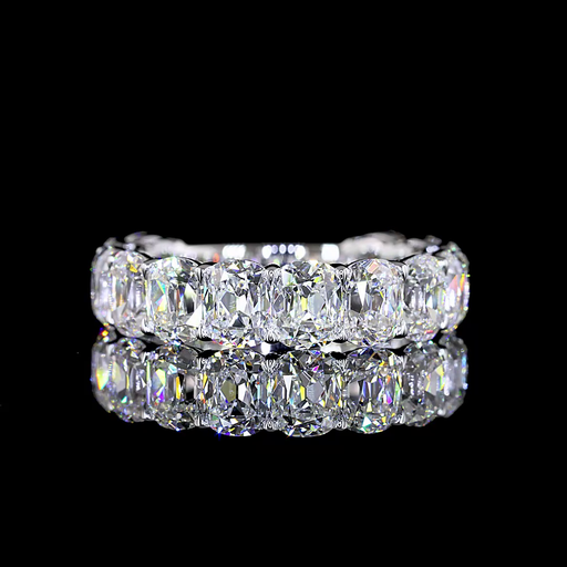 [EB14W3/4ANCU550PNS] 5.64 Cts 14k White Gold Antique Cushion Shape 3/4 Band Eternity Band