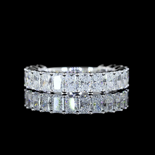 [EB14W3/4RAD175PNS] 1.9 Cts 14k White Gold Radiant Shape 3/4 Band Eternity Band
