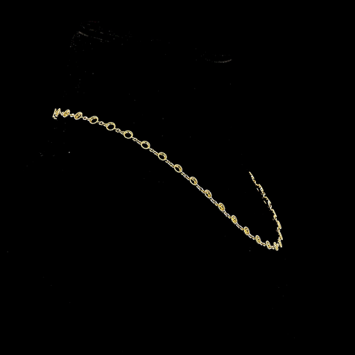 [NK14YST___PM] 0 Cts 14k Yellow Gold Shape Station Necklace