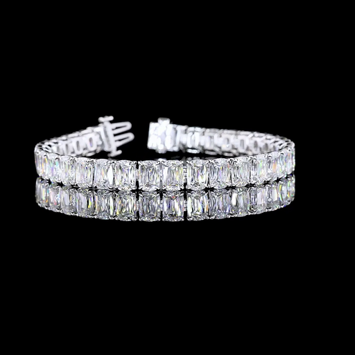 [BCPTSMORAD1550PNS] 35.77 Cts Platinum Radiant Modified Shape Tennis Bracelet