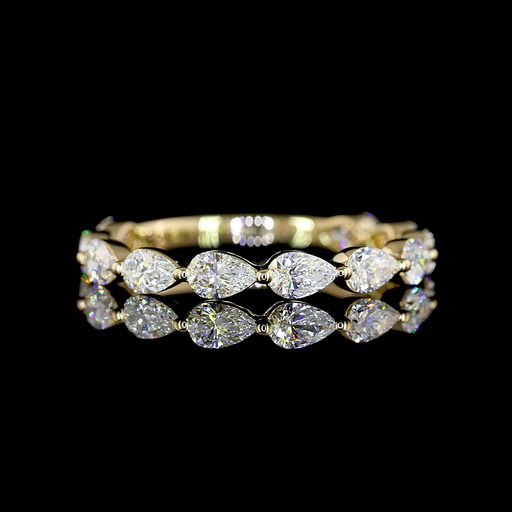 [EB14Y3/4PS100PEW] 1.05 Cts 14k Yellow Gold Pear Shape 3/4 Band Eternity Band