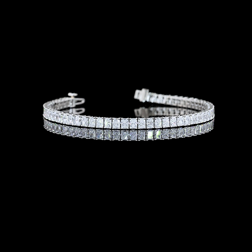 [BCPTSRAD700PNS] 6.99 Cts Platinum Radiant Shape Tennis Bracelet