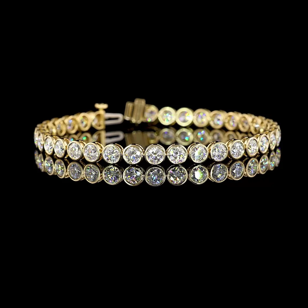 8.89 Cts 14k Yellow Gold Round Shape Tennis Bracelet