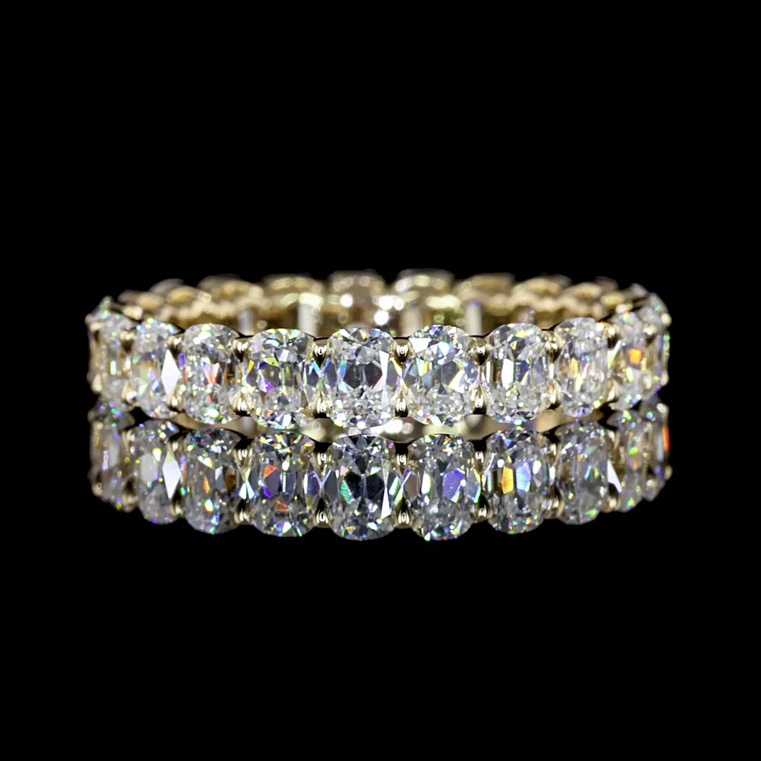 3.37 Cts 14k Yellow Gold Antique Cushion Shape Eternity Band Eternity Band