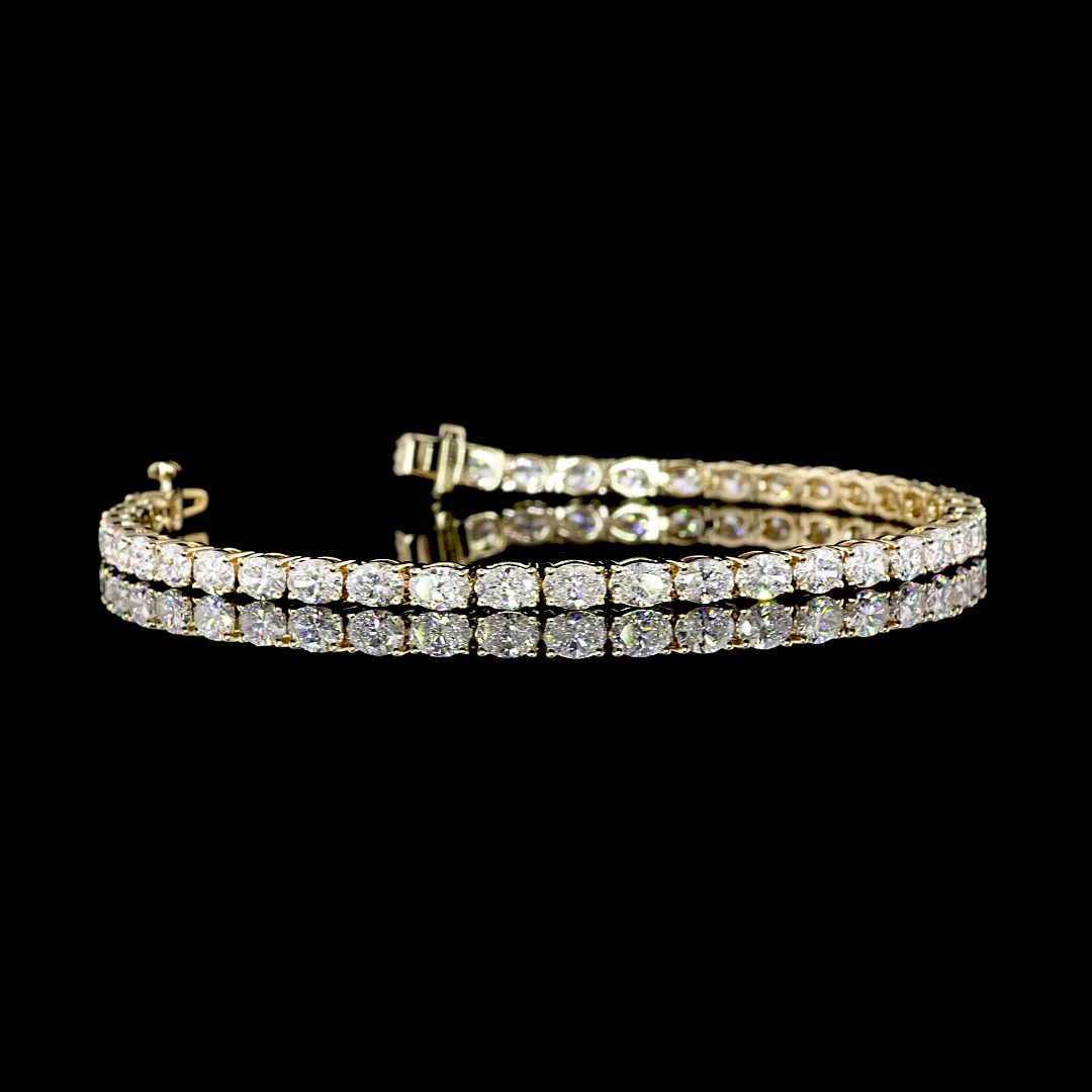 5.23 Cts 14k Yellow Gold Oval Shape Tennis Bracelet