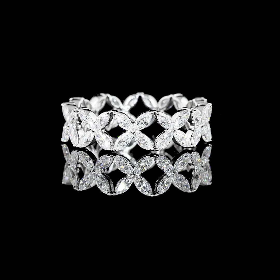 1.4 Cts 18k White Gold Marquise Shape Eternity Band Eternity Band