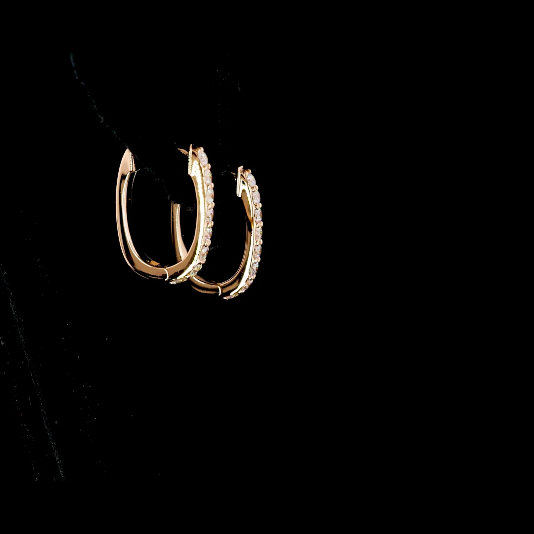 0.45 Cts 18k Rose Gold Round Shape Huggies Earring