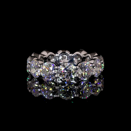 [EB14WRD800P] 8.08 Cts 14k White Gold Round Shape Eternity Band Eternity Band