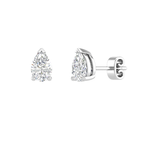 [ER14WSDPS90P] 0.9 Cts 14k White Gold Pear Shape Studs Earring