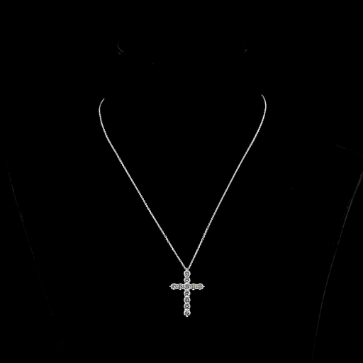 [PD14WSYRD175P] 1.83 Cts 14k White Gold Round Shape Symbol Pendant