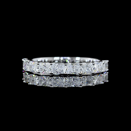 [EB14WHFRAD100UPEW] 1 Cts 14k White Gold Radiant Shape Half Eternity Eternity Band
