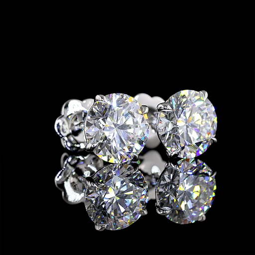 [ERPSDRD400P] 4.25 Cts Platinum Round Shape Studs Earring