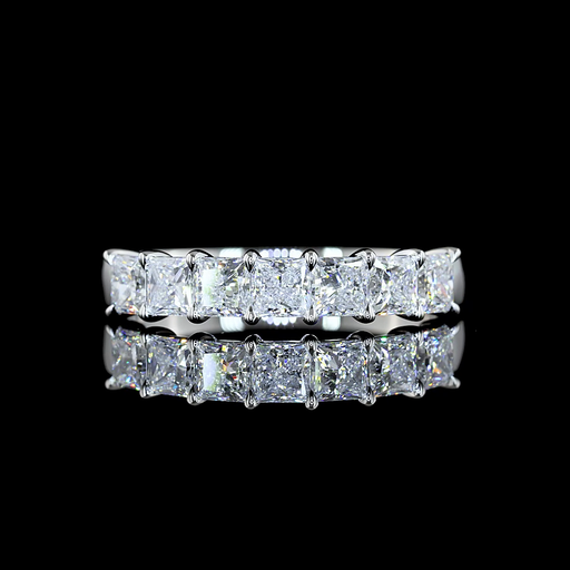 [EBP7PR200P] 2.1 Cts Platinum Princess Shape 7 Stones Eternity Band
