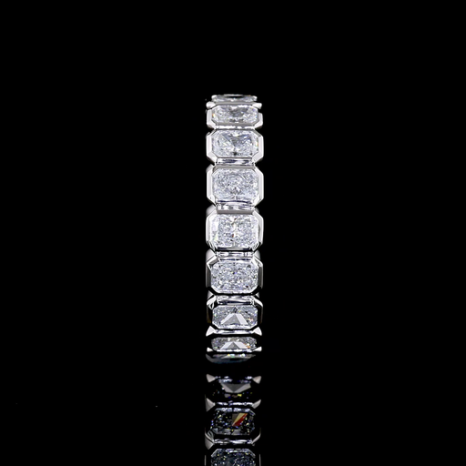 [EB14WEM200BNS] 2.09 Cts 14k White Gold Emerald Shape Eternity Band Eternity Band