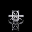 0.83 Cts 14k White Gold Shape Hidden Halo Ring