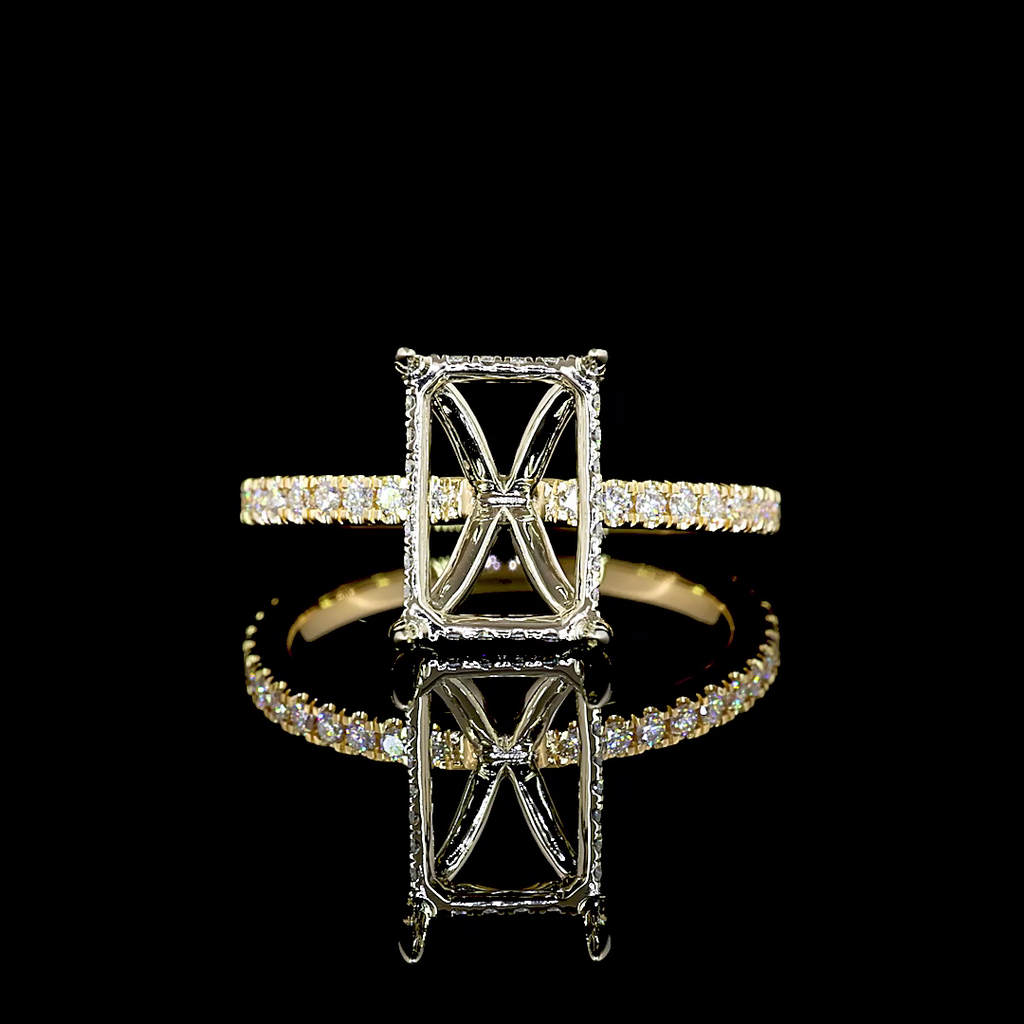 0.31 Cts 18k Two Tone Shape Hidden Halo Ring