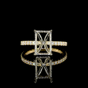 0.31 Cts 18k Two Tone Shape Hidden Halo Ring