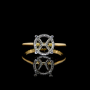 0.1 Cts 18k Yellow Gold - Platinum Shape Hidden Halo Ring