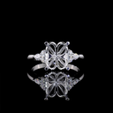 0.25 Cts 14k White Gold Mix Shape Solitaire Ring