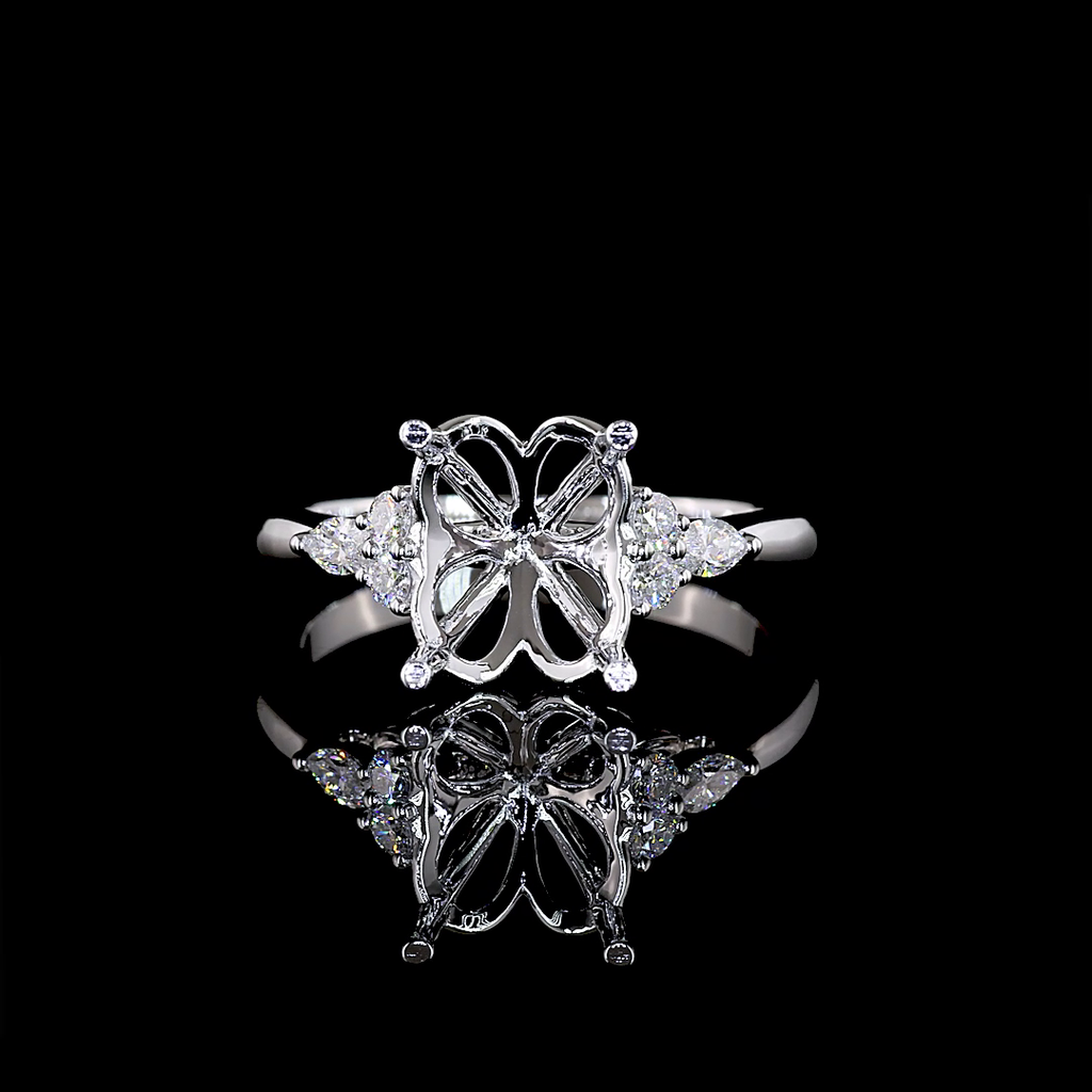 0.23 Cts 14k White Gold Mix Shape Special Ring