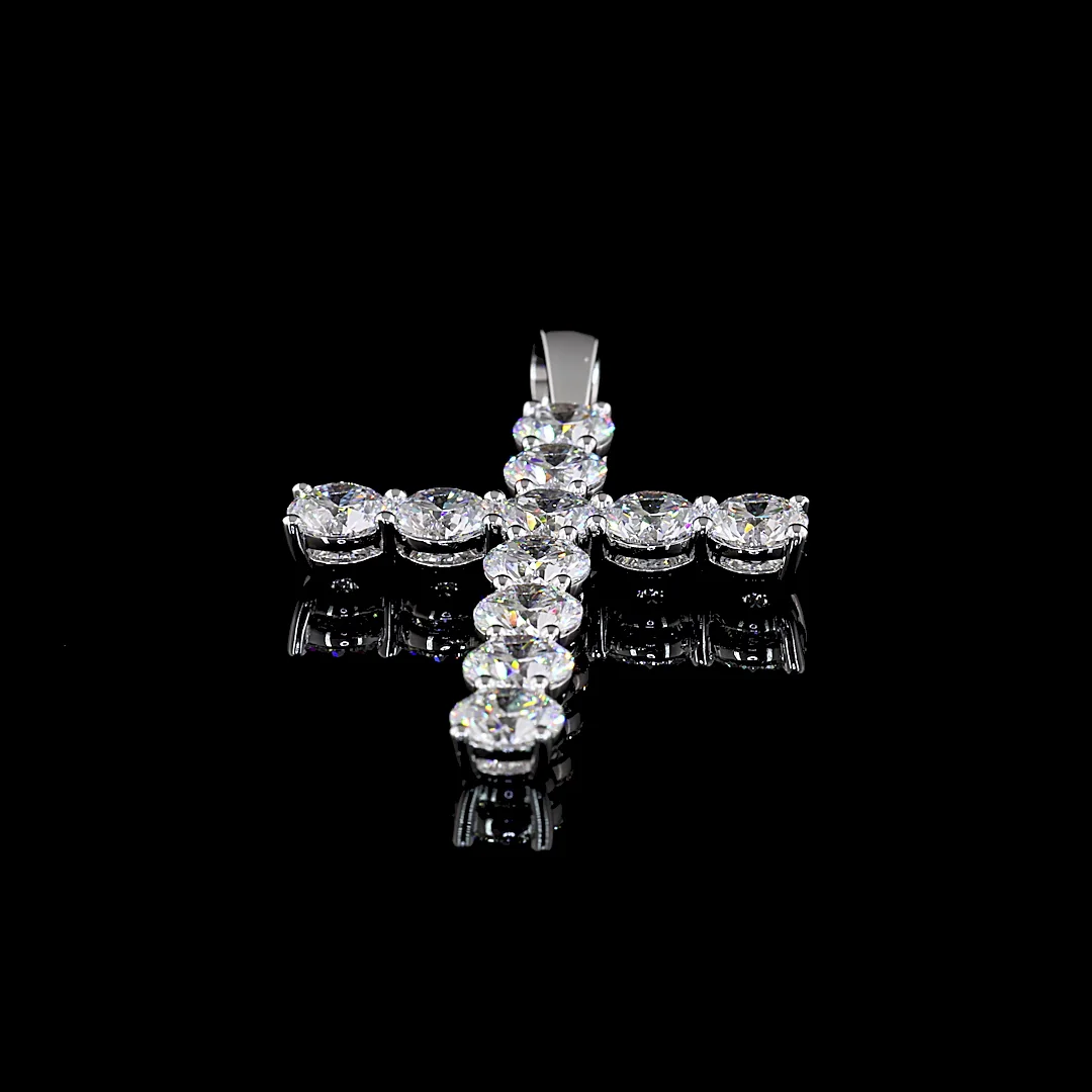 13.92 Cts 14k White Gold Round Shape Symbol Pendant