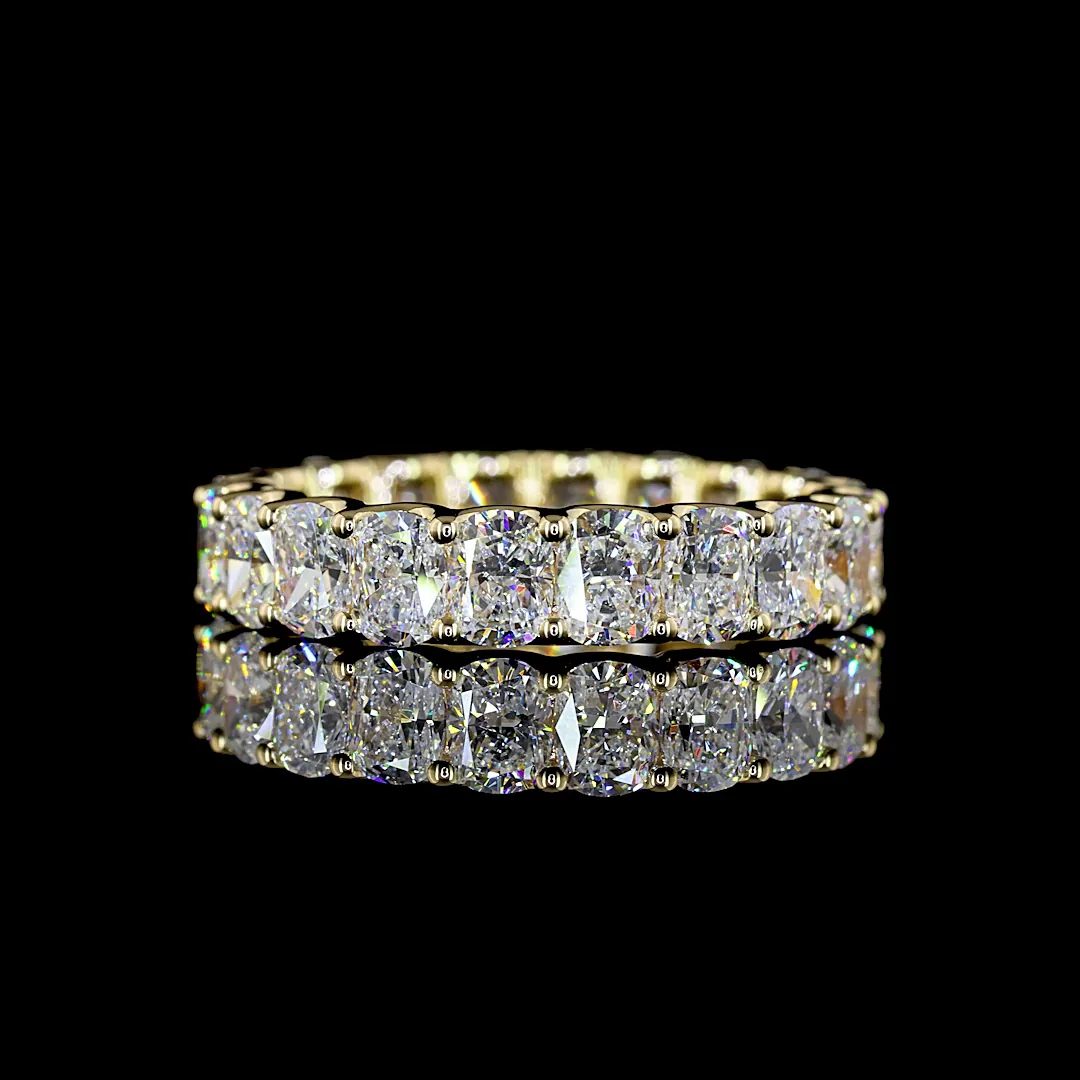 3.96 Cts 14k Yellow Gold Cushion Brilliant Shape Eternity Band Eternity Band