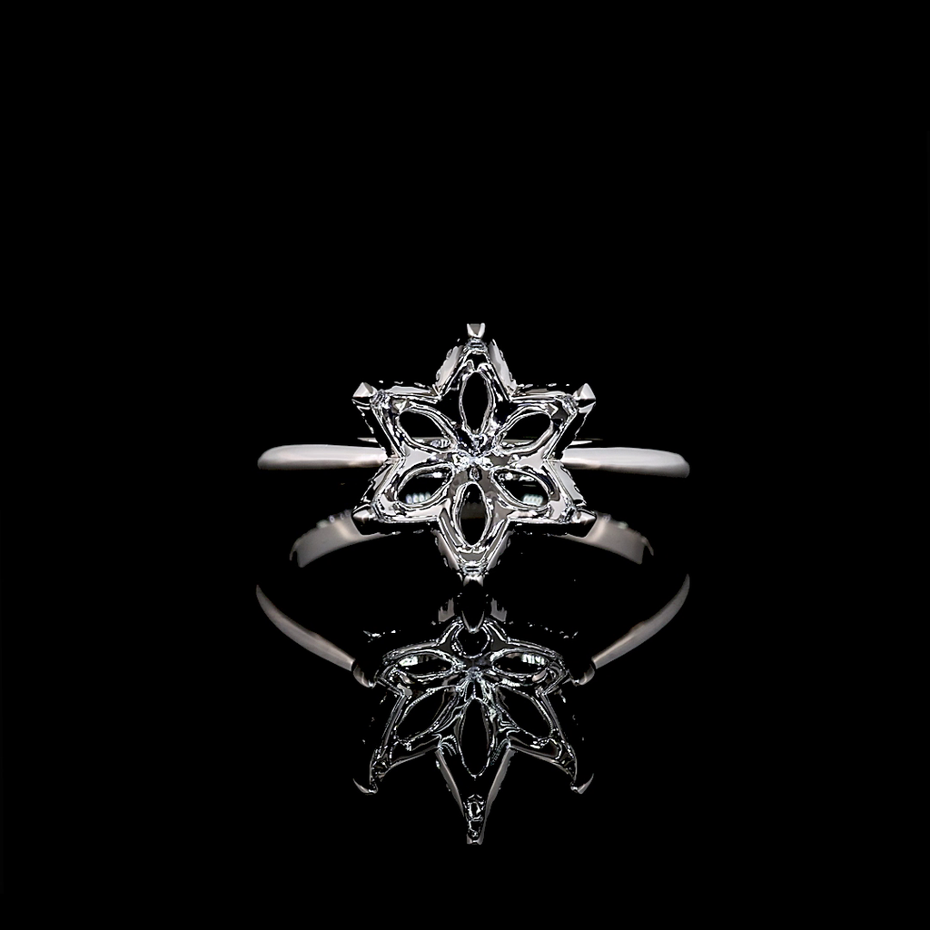 0.23 Cts Platinum Round Shape Hidden Halo Ring