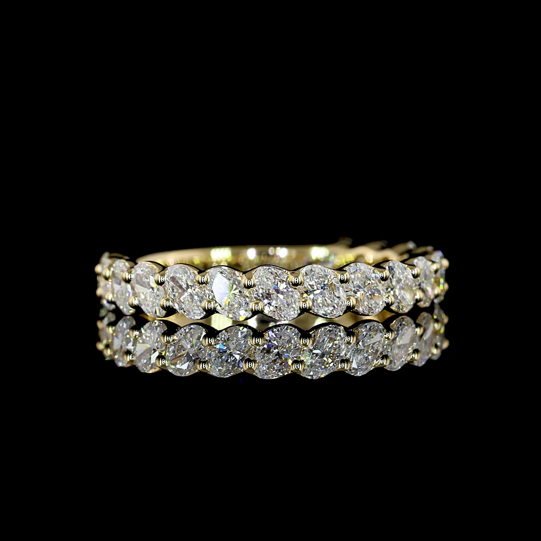 1.14 Cts 14k Yellow Gold Oval Shape 3/4 Band Eternity Band
