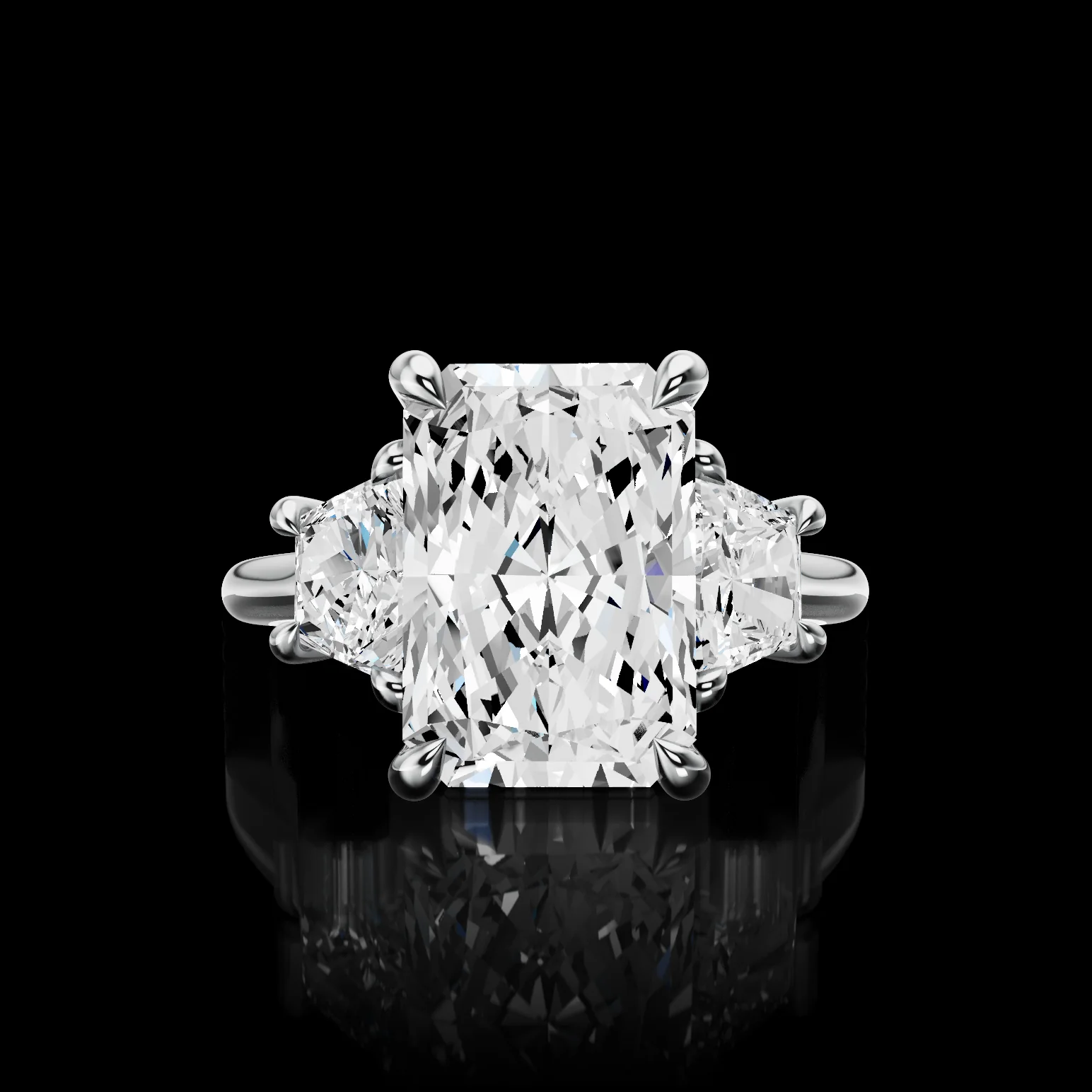 0.09 Cts Platinum Shape Split Shank Ring