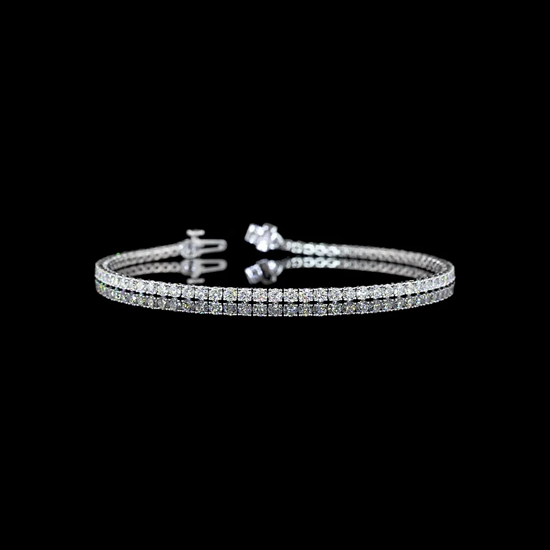 3.39 Cts 14k White Gold Round Shape Tennis Bracelet