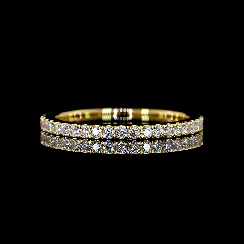 0.52 Cts 18k Yellow Gold Round Shape Eternity Band Eternity Band