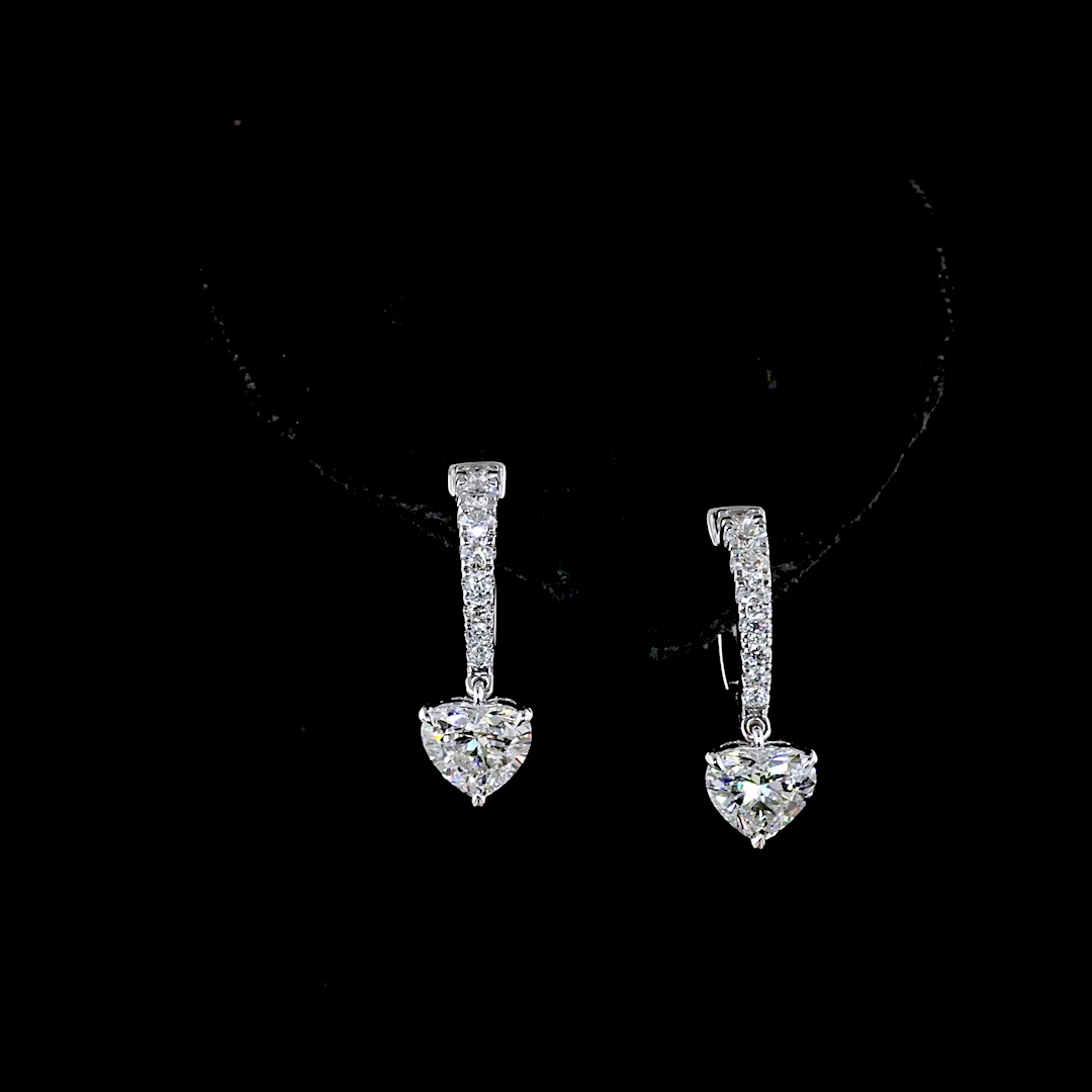 2.33 Cts 14k White Gold Mix Shape Hanging Earring