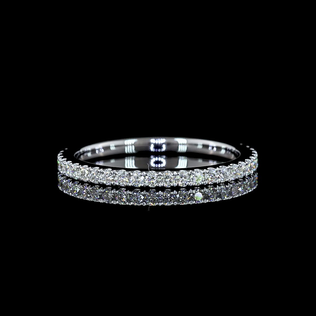0.46 Cts 18k White Gold Round Shape Eternity Band Eternity Band