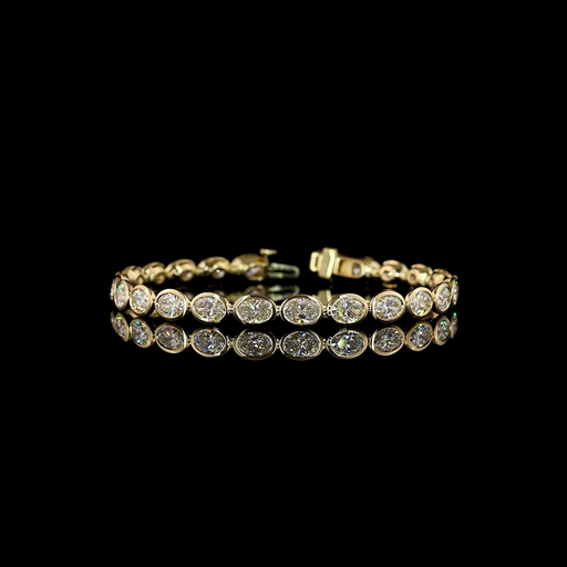[BC14YTSOV1050BEW] 10.91 Cts 14k Yellow Gold Oval Shape Tennis Bracelet