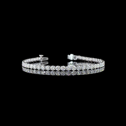 [BC14WTSRD700P] 7.02 Cts 14k White Gold Round Shape Tennis Bracelet