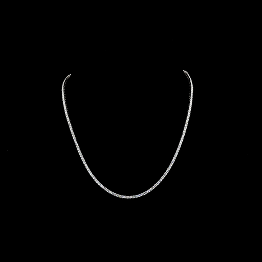 [NK14WTSRD500P] 5.45 Cts 14k White Gold Round Shape Tennis Necklace