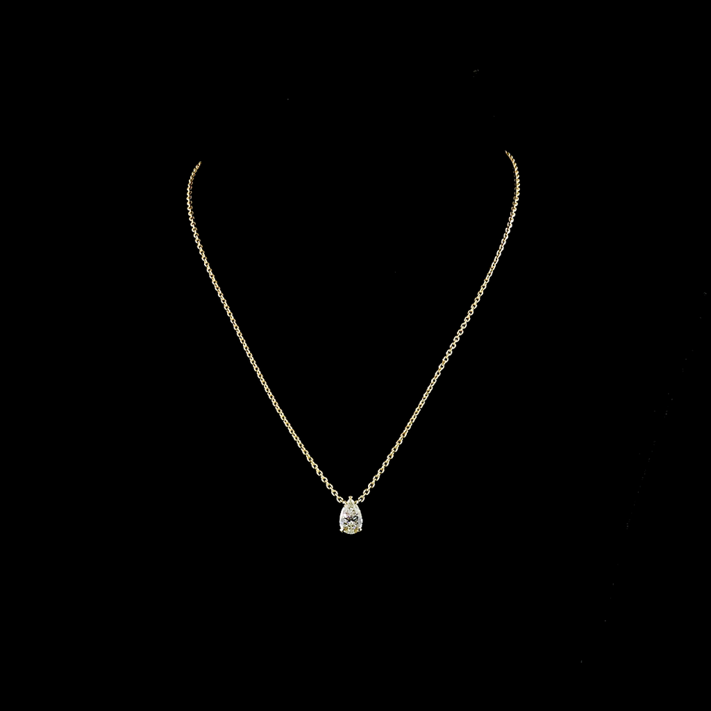 1.56 Cts 14k Yellow Gold Pear Shape Solitaire Pendant