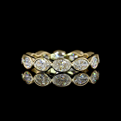 [EB14YOV175BEW] 1.76 Cts 14k Yellow Gold Oval Shape Eternity Band Eternity Band
