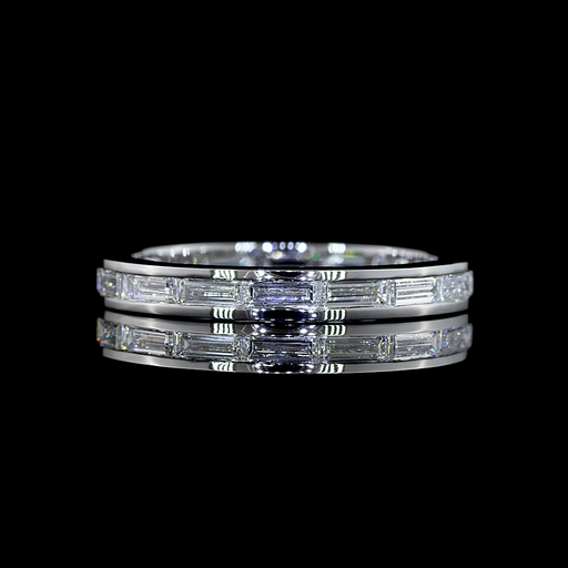 [EB14WBAG100CEW] 1.19 Cts 14k White Gold Baguette Shape Eternity Band Eternity Band