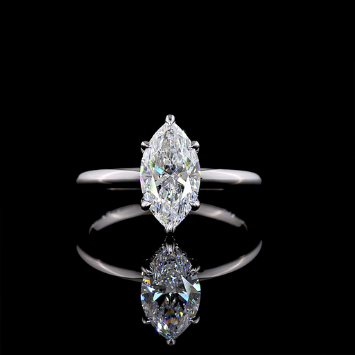 [RG14WHHMQ150RDPNS] 1.57 Cts 14k White Gold Marquise Shape Hidden Halo Ring