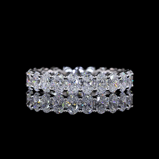 [EB14WOV200PNS] 2.44 Cts 14k White Gold Oval Shape Eternity Band Eternity Band