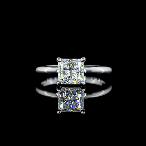 [RG14WSOPR150P] 1.55 Cts 14k White Gold Princess Shape Solitaire Ring