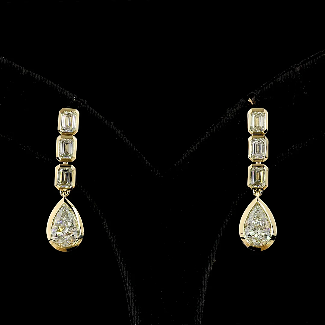 5.09 Cts 14k Yellow Gold Mix Shape Hanging Earring
