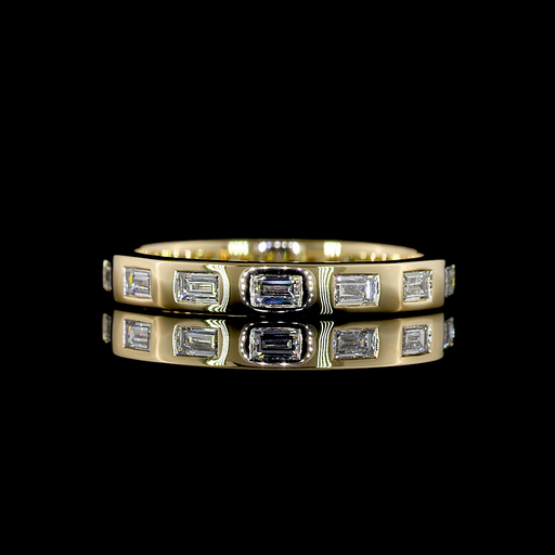 [EB14Y45750BAG40FEW] 0.44 Cts 14k Yellow Gold Baguette Shape 3/4 Band Eternity Band