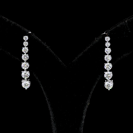 [ER14WHNRD200P] 2.29 Cts 14k White Gold Round Shape Hanging Earring